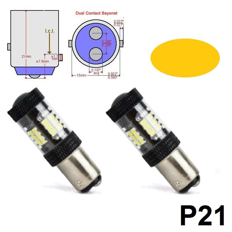 LED SIJALICE P21-5W - BAY15D - 1157 (30x2835smd), 10,5W Narandzaste Beograd Zemun